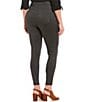Color:Charcoal Heather - Image 2 - Plus Size Solid Double Knit Tummy Control Leggings
