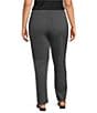 Intro Plus Size Stella Double Knit Slim Straight Leg Pull-On Pants, Color:New Graphite Grey - Image 2