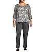 Intro Plus Size Stella Double Knit Slim Straight Leg Pull-On Pants, Color:New Graphite Grey - Image 3