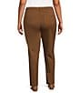 Intro Plus Size Stella Ponte Knit Straight Leg Pull-On Pants, Color:Saddle - Image 2
