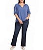 Intro Plus Size Stevie Flare Pull-On Full Length Pants - Image 3