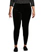 Color:Ebony Black - Image 1 - Plus Size Teri Love the Fit Tummy Control Velvet Solid Leggings