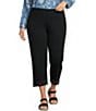 Intro Plus Size Tummy Control Suave Knit Schiffli Hem Pull-On Pants - Image 1