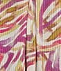 Intro Plus Size Woven Cattleya Split V-Neck 3/4 Roll-Tab Sleeve Button Front Shirt, Color:Cattleya - Image 5