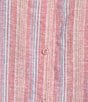 Intro Plus Size Woven Stripe Point Collar Sleeveless Button-Front Tie Hem Shirt - Image 4