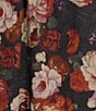 Intro Soft Mesh Rose Print 3/4 Romantic Sleeve Top, Color:Fudge - Image 4