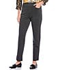 Color:Charcoal Heather - Image 1 - Stella Double Knit Slim Straight Leg Pull-On Pants
