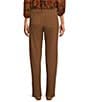 Intro Stella Double Knit Slim Straight Leg Pull-On Pants, Color:Saddle - Image 2