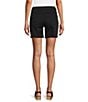 Intro Stretch Faux Fly Front Pull-On Shorts, Color:Ebony Black - Image 2