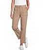 Intro Stretch Twill Embroidered Slim Roll Cuff Ankle Pants - Image 1