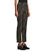 Intro Suave Knit Teri Textured Animal Print Baby Boot Leg Tummy Control Pull-On Pants, Color:Ebony Black - Image 3
