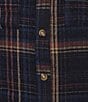 Intro Woven Navy Beat Plaid Print Point Collar Long Roll-Tab Sleeve Button-Front Shirt - Image 4