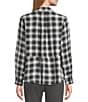 Intro Woven Pucker Plaid New Natural Pearl Point Collar 3/4 Rolled-Tab Sleeve Button Front Shirt, Color:New Natural Pearl - Image 5