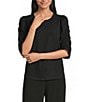 Investments 3/4 Ruched Sleeve Crew Neck Top - Image 5