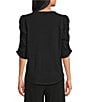 Investments 3/4 Ruched Sleeve Crew Neck Top - Image 6