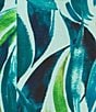 Investments Brushed Tropical Leaves Print 3/4 Ruched Sleeve Open Lapel Front Jacket, Color:Tropical Brushed Leaves - Image 4