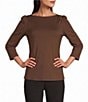 Investments 3/4 Sleeve Envelope Neck Knit Top - Image 1