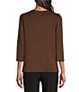 Investments 3/4 Sleeve Envelope Neck Knit Top - Image 2