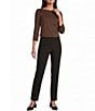 Investments 3/4 Sleeve Envelope Neck Knit Top - Image 3