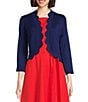 Investments 3/4 Sleeve Scallop Edge Open Front Cardigan - Image 1