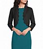 Investments 3/4 Sleeve Scallop Edge Open Front Cardigan - Image 1