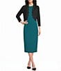 Investments 3/4 Sleeve Scallop Edge Open Front Cardigan - Image 3