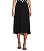 Color:Black - Image 1 - A-Line High-Low Flounce Midi Skirt