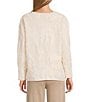 Investments Investments Floral Long Sleeve Crew Neck Pullover Top, Color:Angora - Image 2