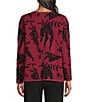 Investments Investments Floral Long Sleeve Crew Neck Pullover Top, Color:Rumba Red - Image 2