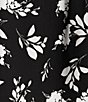 Color:Black White Sprigs - Image 4 - Black White Sprigs Print Woven Button Front Flutter Cap Sleeve Top