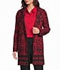 Investments Black/Red Jacquard Long Sleeve Button Front Knit Cardigan - Image 1