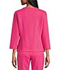 Investments Boat Neck Button Front 3/4 Sleeve Pique Coordinating Jacket - Image 6