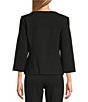 Investments Boat Neck Button Front 3/4 Sleeve Pique Coordinating Jacket - Image 2