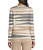 Investments Broken Stripe Long Sleeve Crew Neck Pullover Top - Image 2