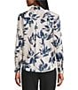 Investments Brush Floral Long Sleeve Point Collar Button Front Top, Color:Brush Floral - Image 2
