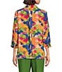 Investments Caroline Signature Leafy Sketch V-Neck 3/4 Sleeve Button Front Top, Color:Leafy Sketch - Image 2