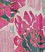 Investments Caroline Signature Linear Floral Border Print 3/4 Sleeve Button Front Top, Color:Very Berry Linear/Floral Border - Image 4