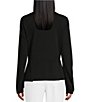 Color:Black - Image 2 - Charlotte Long Sleeve Shawl Collar Draped Cardigan