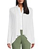 Color:White - Image 1 - Charlotte Long Sleeve Shawl Collar Draped Cardigan