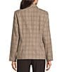 Investments Coffee Plaid Long Sleeve Button Front Blazer - Image 2