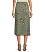 Color:Floral Muses - Image 2 - Floral Soft Separates Side Zip Lined Coordinating Midi Skirt