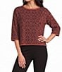 Investments Geo Diamond Print Jacquard Long Sleeve Boat Neck Pullover Sweater - Image 1