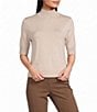 Investments Heathered Short Sleeve Mock Neck Sweater - Image 1