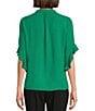 Color:Pepper Green - Image 2 - Laikyn Signature V-Neck 3/4 Ruffled Sleeve Top