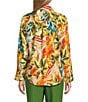 Investments Linen Blend Woven Palm Beach Multi Long Sleeve Point Collar Button Front Top, Color:Palm Beach Multi - Image 2