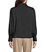Investments Long Cuffed Sleeve Point Collar Button Down Satin Top - Image 2