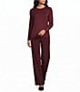 Investments Long Sleeve Button Cuff Crew Neck Sweater - Image 3