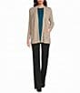 Investments Long Sleeve Open Front Patch Pocket Heather Cardigan - Image 3