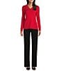 Investments Long Sleeve V-Neck Pullover Top, Color:Haute Red - Image 5