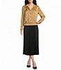 Investments Long Sleeve Y-Neck Button Front Satin Blouse - Image 3